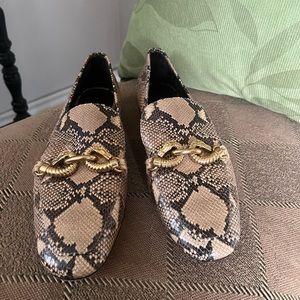 Tory Burch Jessa Snake- Leather Loafers Size 7